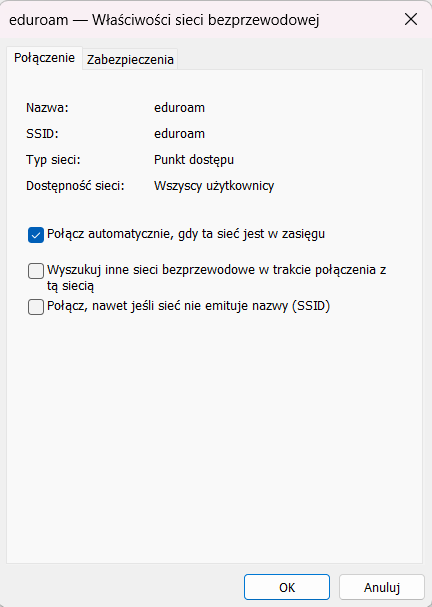 Add the eduroam profile