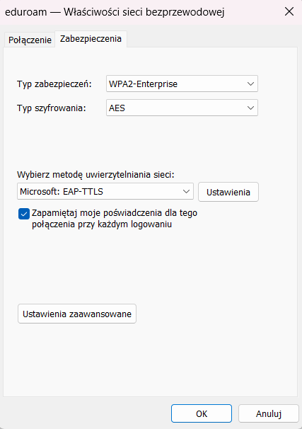 Change connection settings