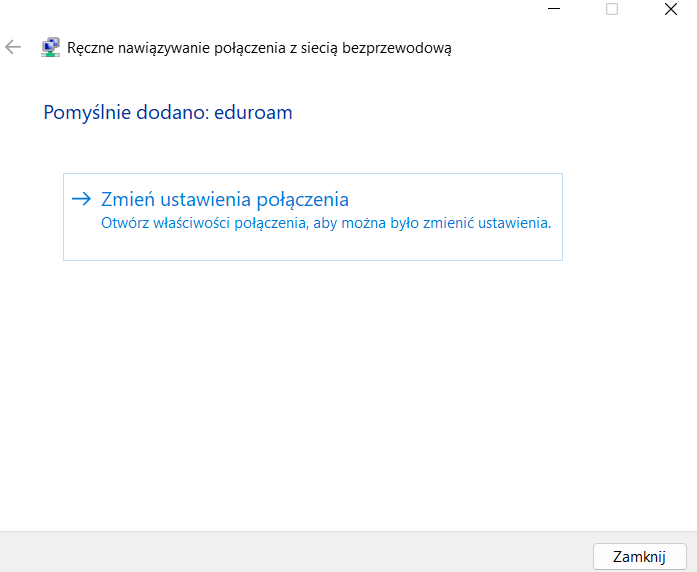 eduroam wireless network properties