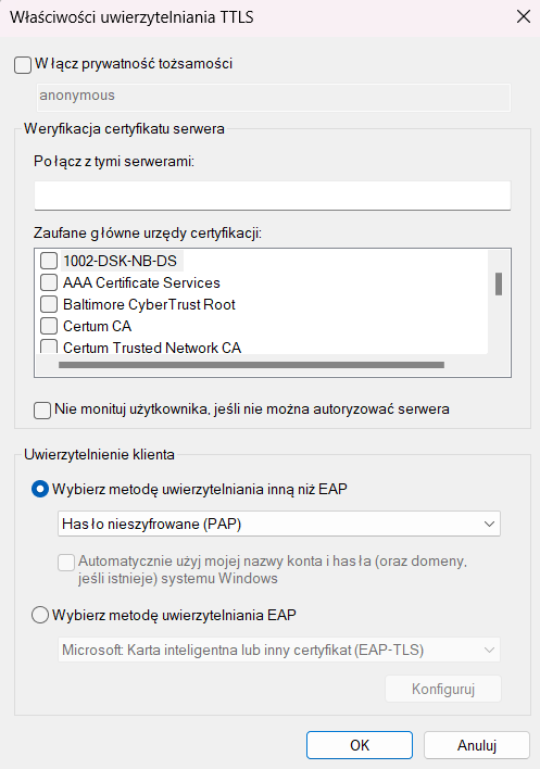 User authentication mode