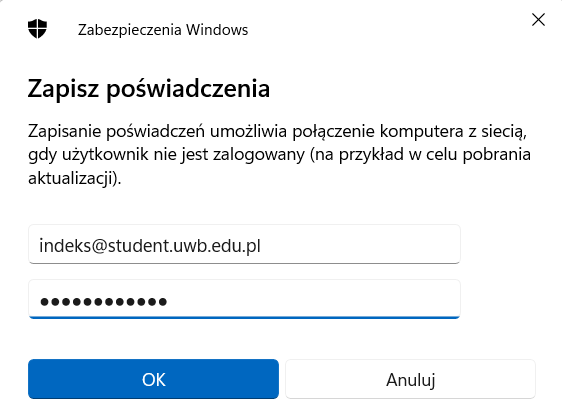 Save student credentials